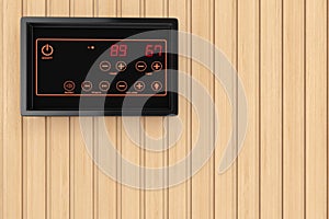 Sauna Heater Control Temperature Regulation Sensor Display. 3d Rendering