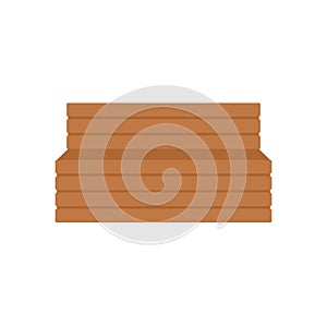 Sauna interior bench icon flat isolated vector