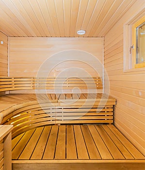 Sauna interior comfortable