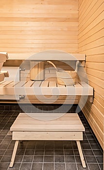 Sauna interior comfortable