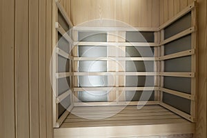 Sauna interior in luxury spa center