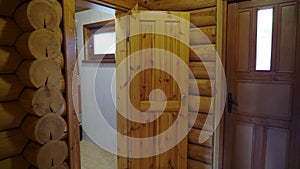 Sauna interior - relax in a hot sauna