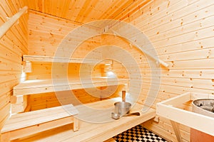 Sauna interior - Relax in a hot sauna