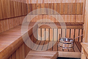 Sauna interior - Relax in a hot sauna.