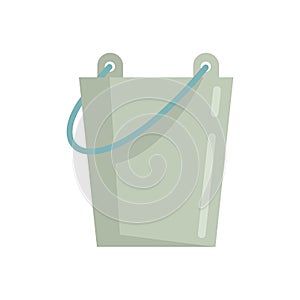 Sauna steel bucket icon flat isolated vector