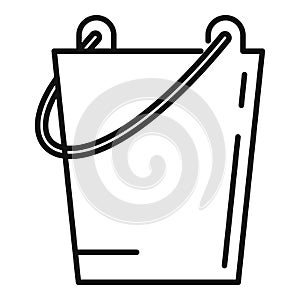 Sauna steel bucket icon, outline style