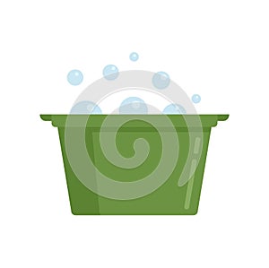 Sauna wash basin icon flat isolated vector