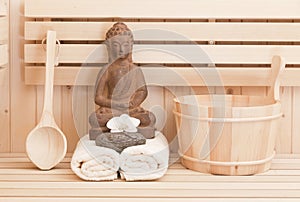 Sauna withrelaxation items