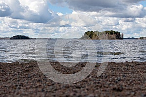 Saunasaari island in lake Pyhäjärvi in Tampere, Finland