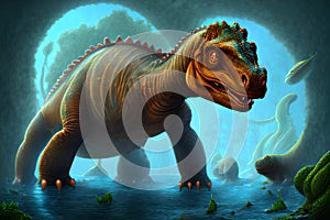 Sauropelta Dinosaur, Generative AI Illustration