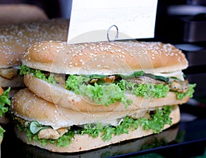 Sausage burger sandwich
