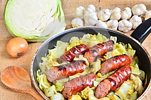 Sausage with cabbage