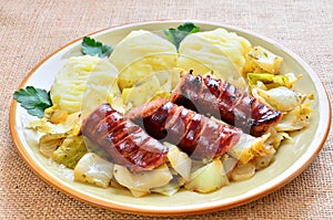 Sausage with cabbage
