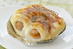 Sausage cheese bread roll