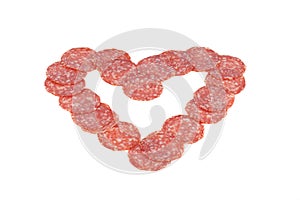 sausage cut on a white background