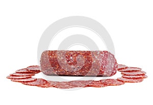 sausage cut on a white background