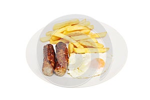 Sausage egg and chips