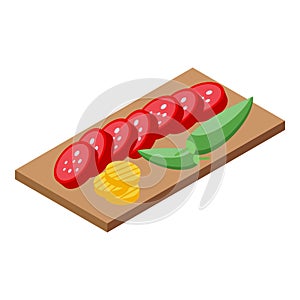 Sausage food icon isometric vector. Portugal cuisine photo