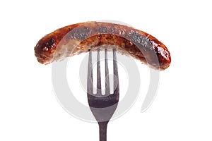 Sausage on a fork