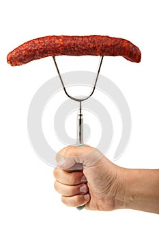 Sausage on the fork