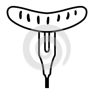 Sausage on a fork EPS vector file