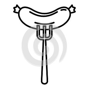 Sausage fork icon, outline style