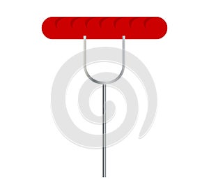 Sausage on fork logo sign on white