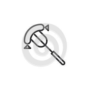 Sausage on fork outline icon