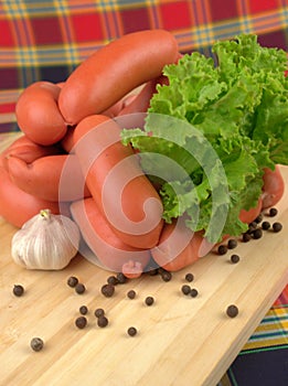 Sausage with greens
