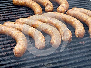 Sausage on a grill