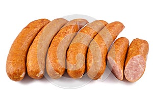 Sausage, jess cold meats isolated on white background