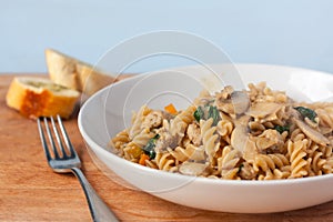 Sausage and mushroom fusilli