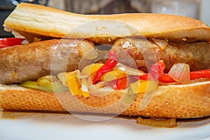 Sausage Onion Peppers Bun