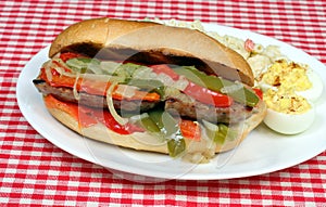 Sausage, Onion and Peppers Sandwich