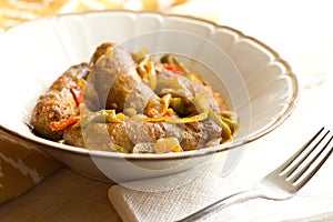 Sausage Onions and Peppers