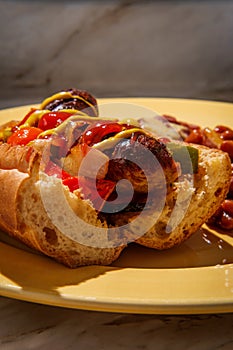 Sausage Onions Peppers Hoagie