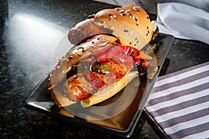 Sausage Onions Peppers Hoagie