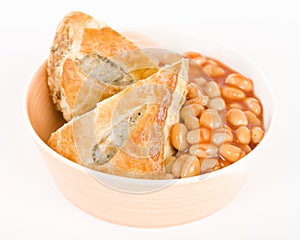 Sausage Roll & Beans