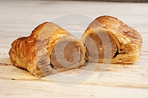 Sausage Roll Sliced in Half
