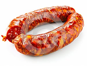 A sausage is shown on a white background