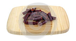 Sausage Snack Sticks Sliced Cutting Board