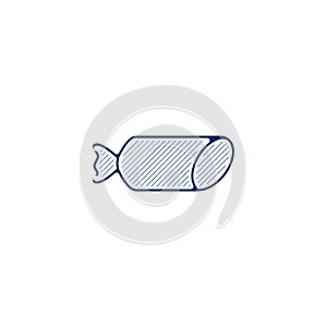 Sausage thin line icon. sausage linear hand drawn pen style line icon