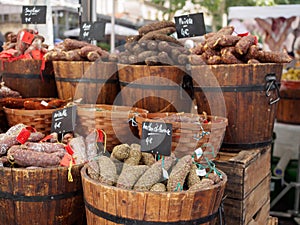 Sausages at Arles market