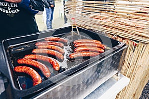 Sausages, bacon, ham, salami, European food festival