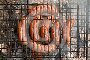 Sausages on BBQ