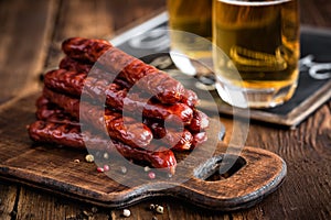 Sausages with beer