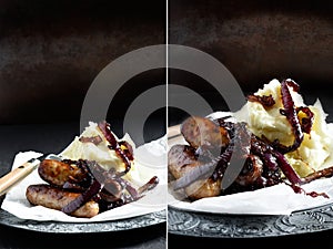 Sausages with Caramelised Onions photo