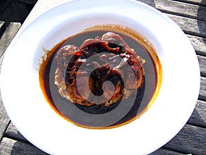 Sausages and Celeriac Mash with Onion Gravy photo