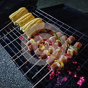 Sausages & Corn Barbeque