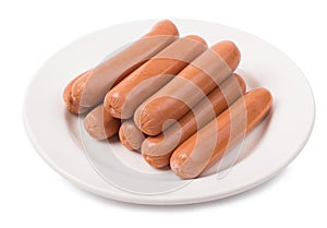 Sausages fresh in a plate